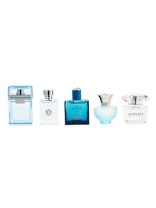 Versace 5-Piece Mix Mini Gift Set - Dylan Turquoise Women 0.17 Oz EDT + Bright Crystal 0.17 Oz EDT Women + Eau Fraiche 0.17Oz EDT Men + Pour Homme 0.17Oz EDT Men + Eros Men 0.17Oz EDT