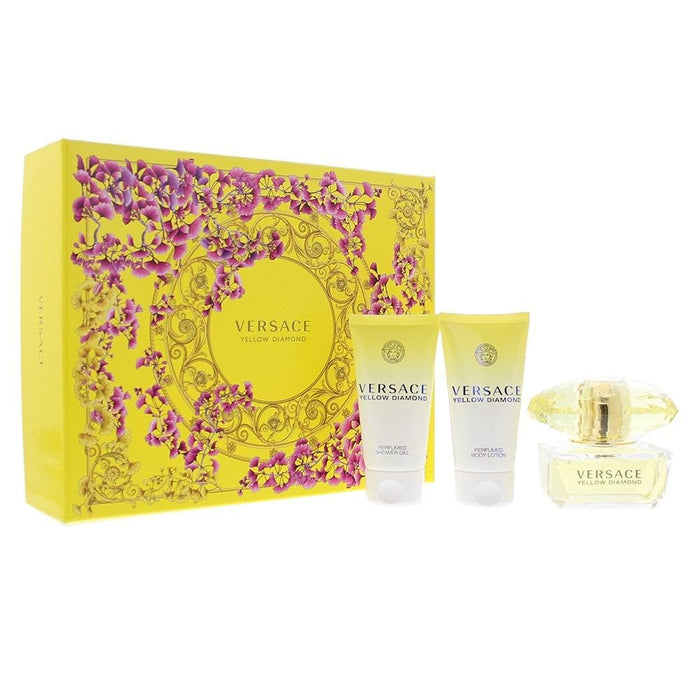 Versace Yellow Diamond 3-Piece Gift Set, 1.7 Oz EDT,1.7 Oz Body Lotion and Shower Gel