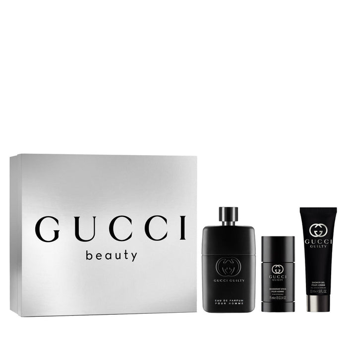 Gucci Guilty 3-Piece Gift Set for Men, 3.0 Oz EDP, Shower Gel and Deodorant Stick
