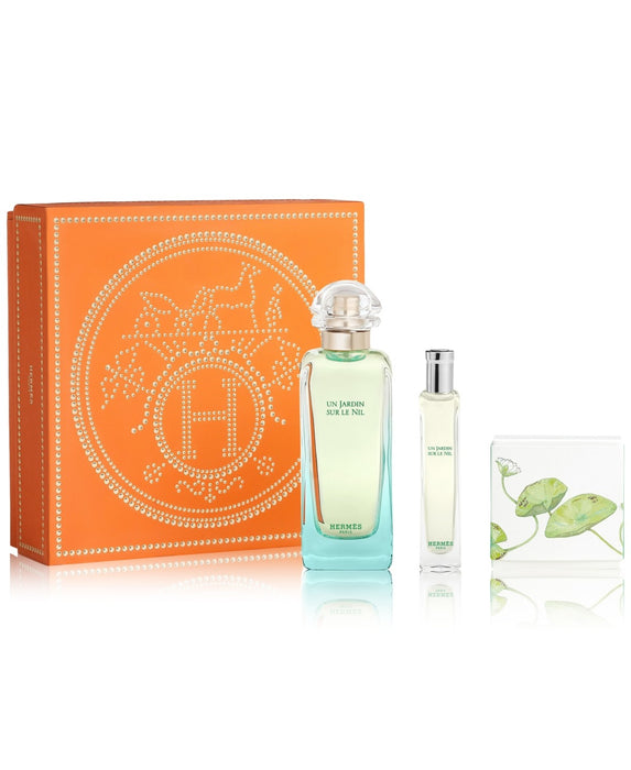 Hermes Un Jardin Sur Le Nil 3-Piece Gift Set Unisex, 3.3 Oz EDT, 0.50 Oz EDT and Soap