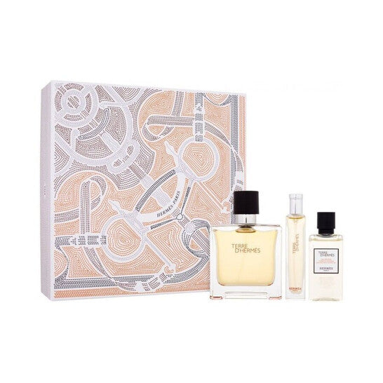 Hermes Terre D'Hermes 4-Piece Gift Set for Men, 3.3 Oz EDT, 0.5 Oz EDT, Shower Gel and Pouch