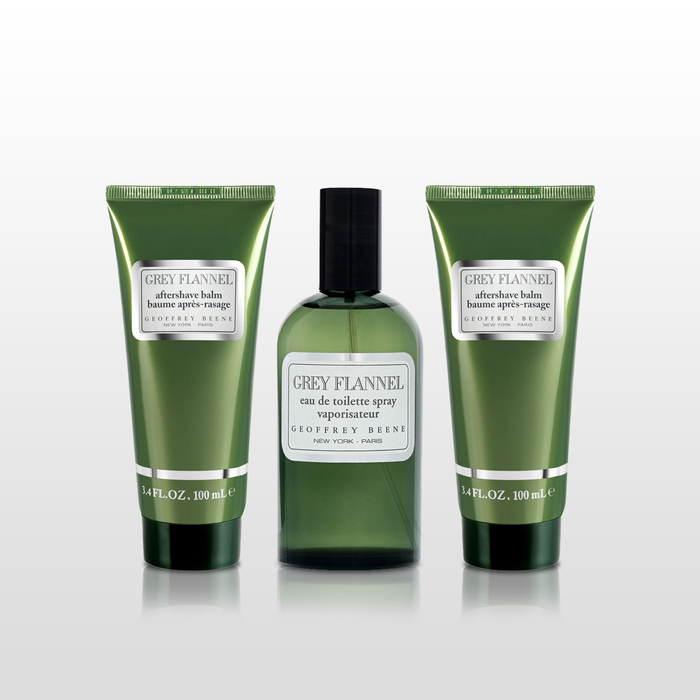 Geoffrey Beene Grey Flannel Men Gift Set, Includes: 4 Oz EDT, Shave and Wash