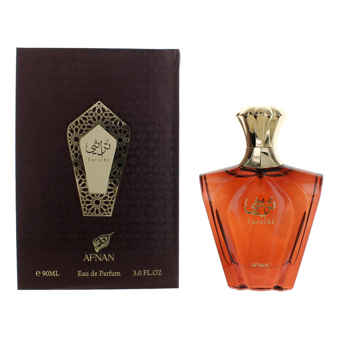 Afnan Turathi Brown Eau De Parfum Spray for Men 3.0 Oz