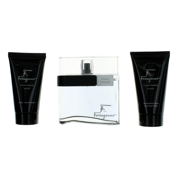 Salvatore Ferragamo F Black 3 Piece Gift Set for Men