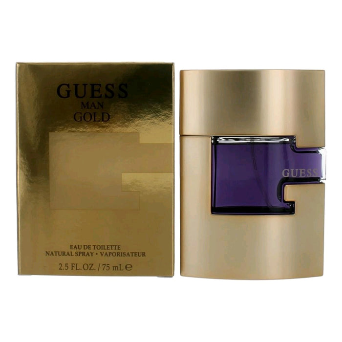 Guess Gold Eau De Toilette Spray for Men 2.5 Oz