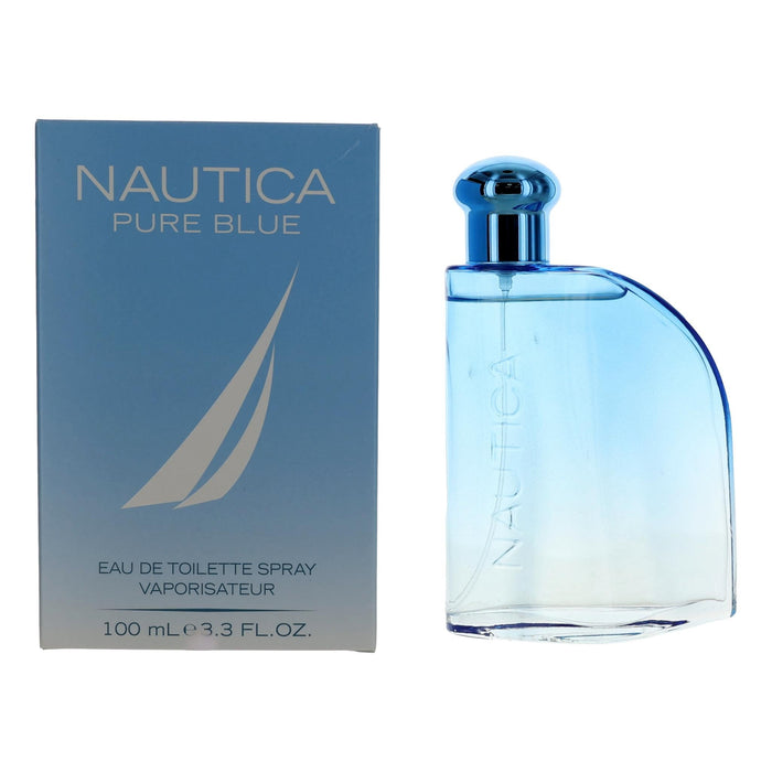 Nautica Pure Blue Eau De Toilette Spray for Men 3.3 Oz
