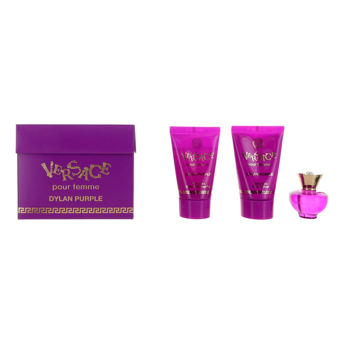 Versace Dylan Purple Women Mini Gift Set, Includes: .17 EDT, Mini Lotion and Gel