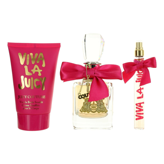 Viva La Juicy(W)(H/B)3Pc Set(1.7Oz EDP Sp, 4.2Oz Body Souffle, 0.34 Oz EDP Sp)